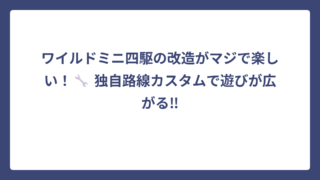 ワイルドミニ四駆の改造がマジで楽しい！🔧 独自路線カスタムで遊びが広がる‼