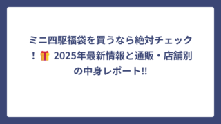 ミニ四駆福袋を買うなら絶対チェック！🎁 2025年最新情報と通販・店舗別の中身レポート‼