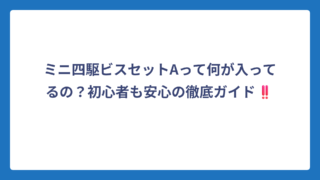 ミニ四駆ビスセットAって何が入ってるの？初心者も安心の徹底ガイド‼️