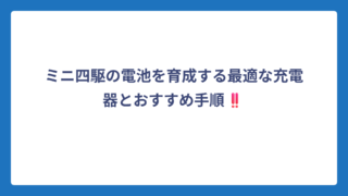 ミニ四駆の電池を育成する最適な充電器とおすすめ手順‼️