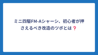 ミニ四駆FM-Aシャーシ、初心者が押さえるべき改造のツボとは❓